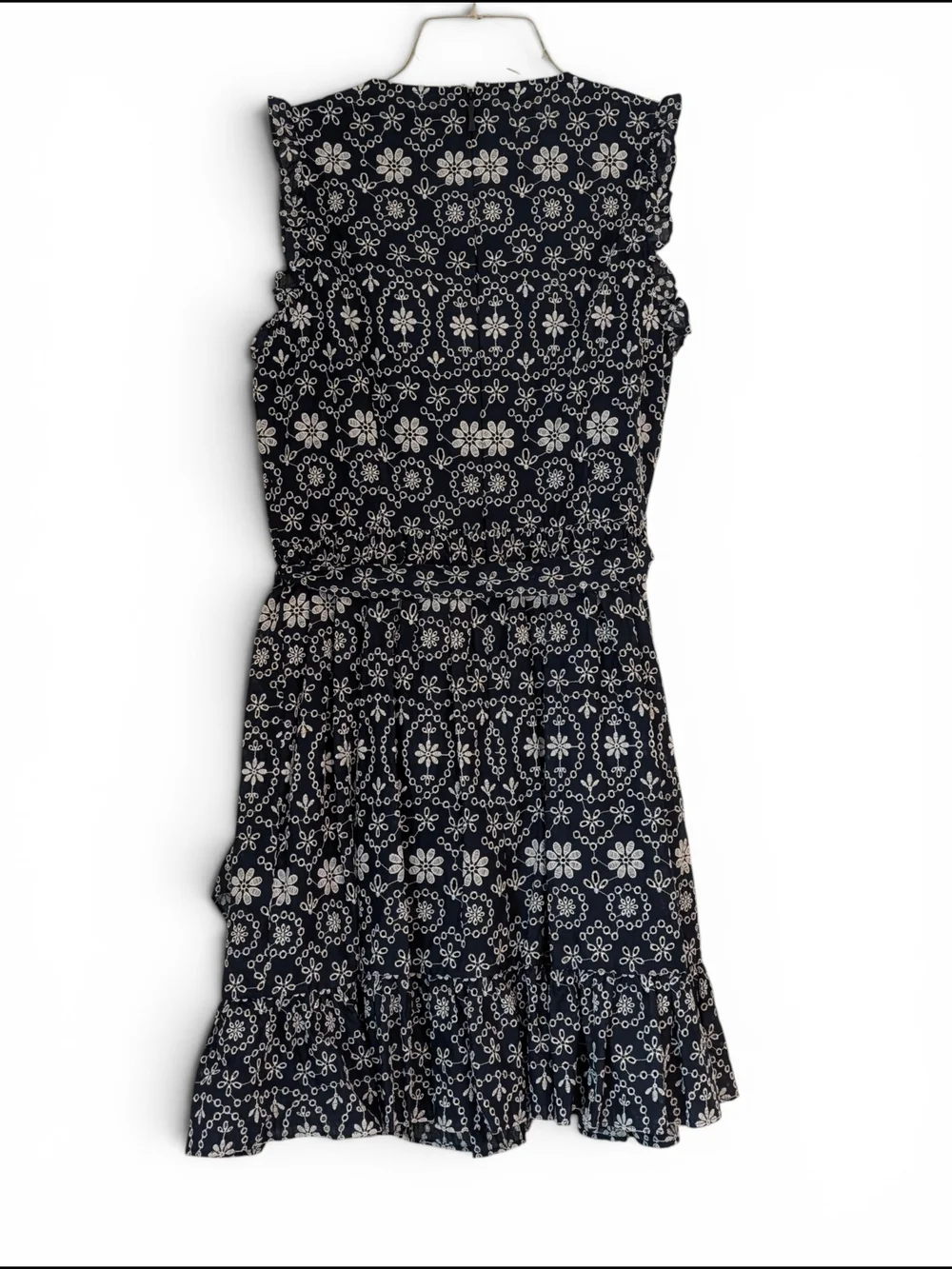 kate spade 100% Cotton Floral Eyelet Ruffle Wrap Dress Size 6 NWT